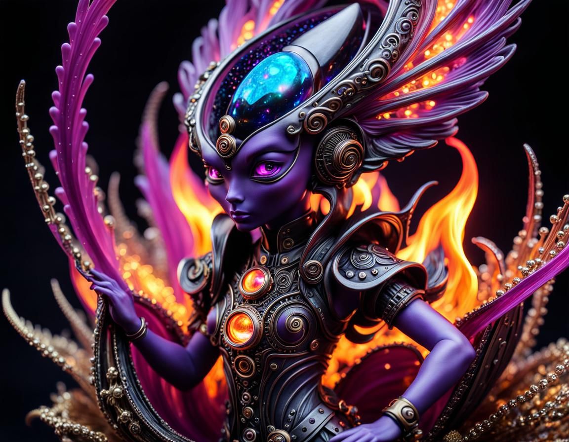 Dancing alien goddess