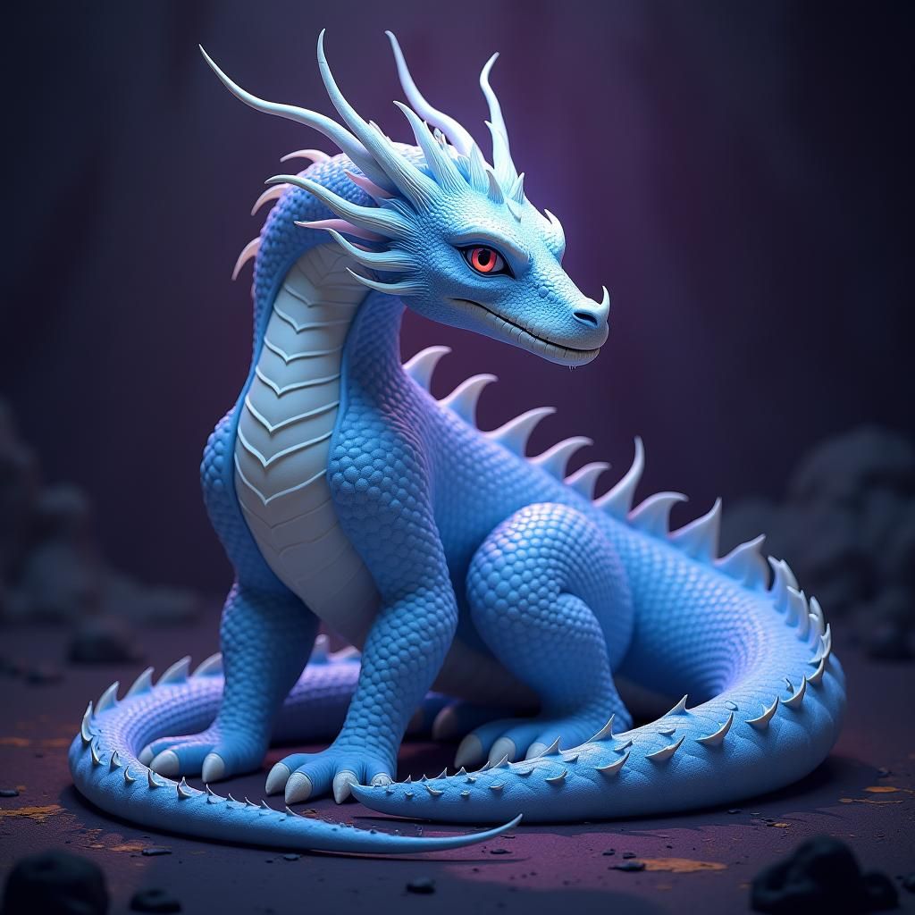 Serpentine Dragon from the Void in Dark Fantasy Style