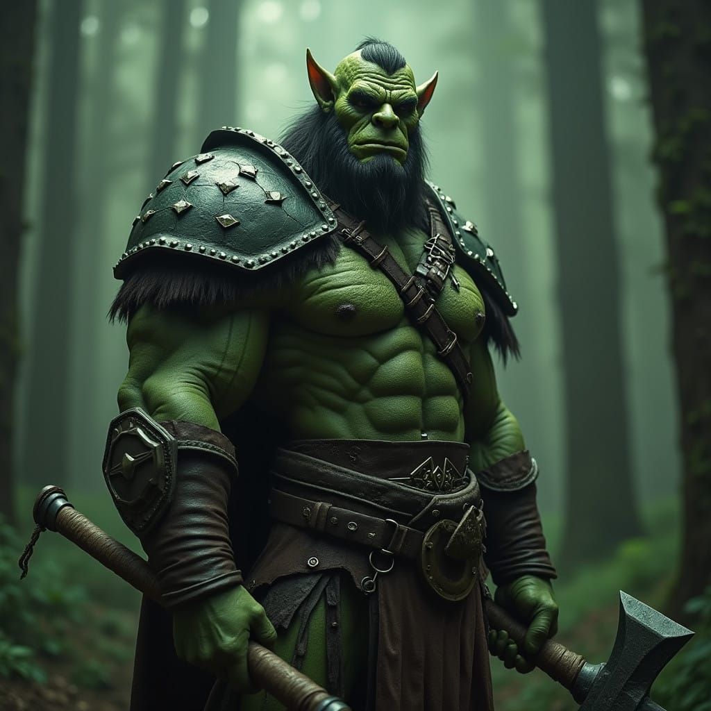 Groomed Orc Warrior in Cinematic Film Style