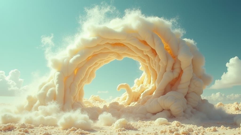 Vanilla Soda Ice Cream Tornado in Hypermodernism Style