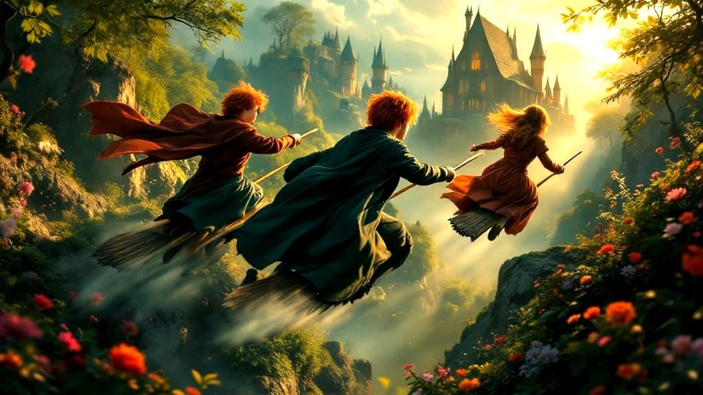 Harry Potter: Broomstick Flight Over the Burrow