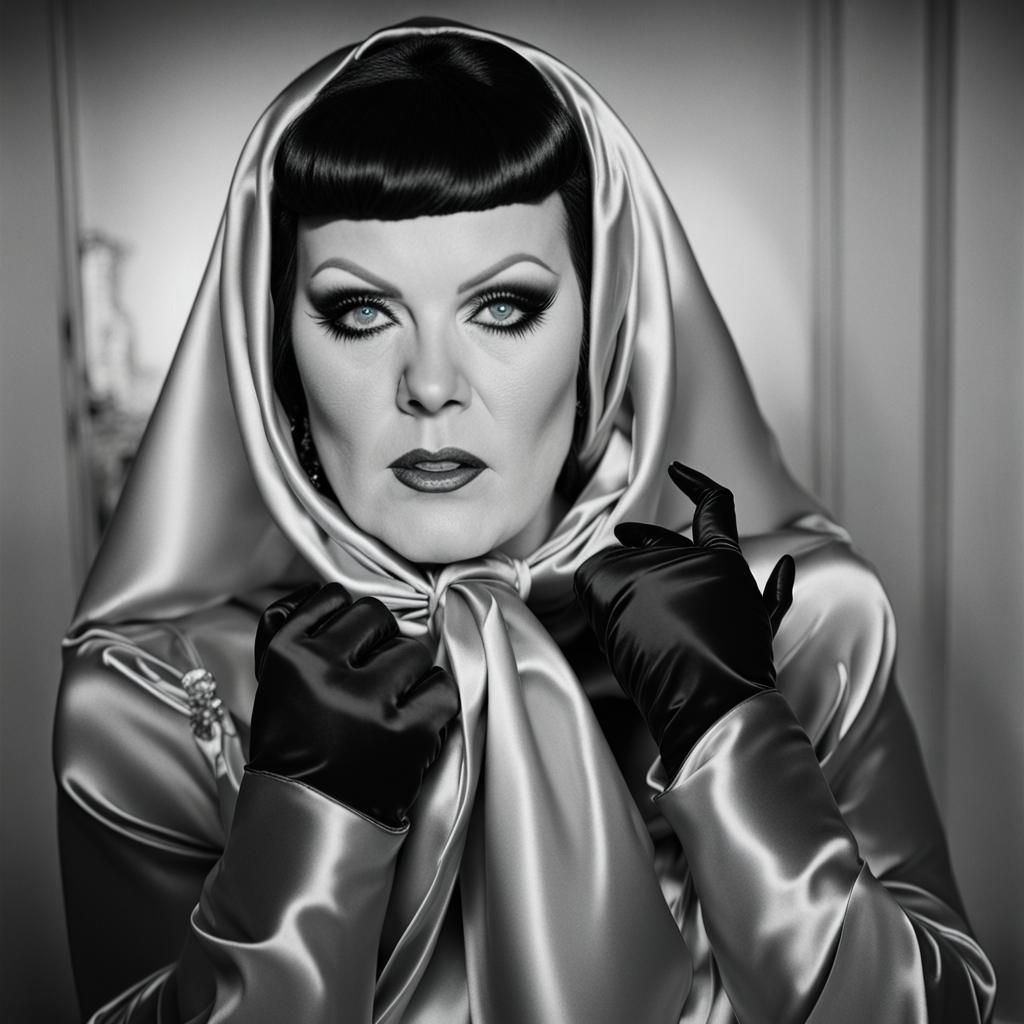 Kate Pierson Evil Love Big Beautiful Woman BBW Lady. Satin W...