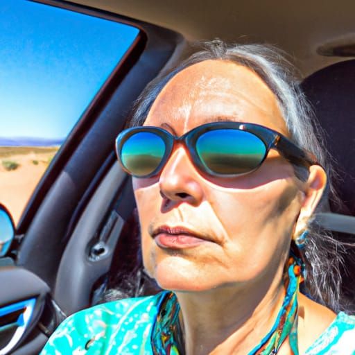High Priestess Drives Near Shiprock: Abstract Art