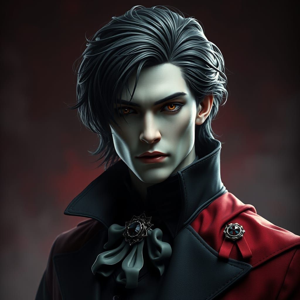 Vampire Knight Portrait in Dark Fantasy Style