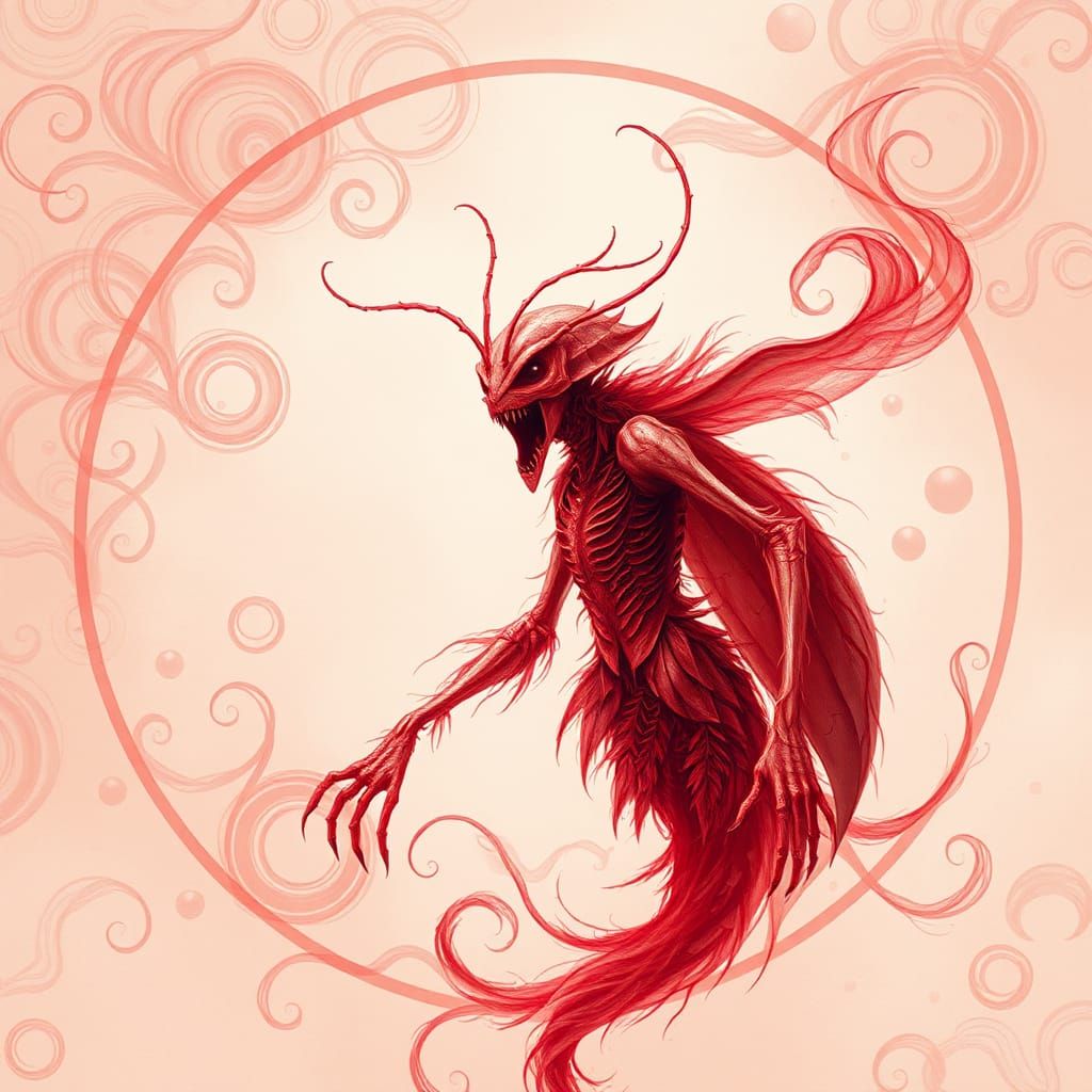 Ethereal Ghost Spectre in Pale Red Palette