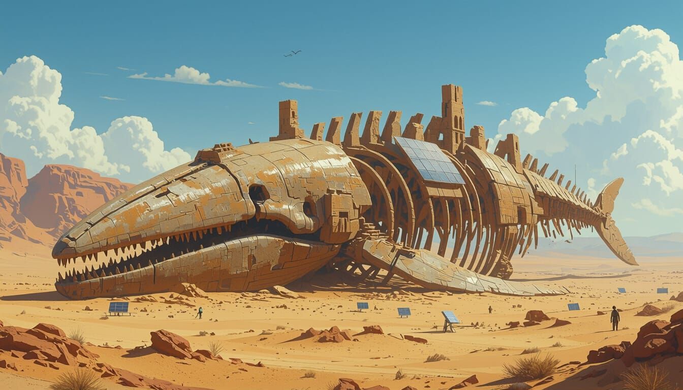 Fossilized Whale City in Desert Ruins