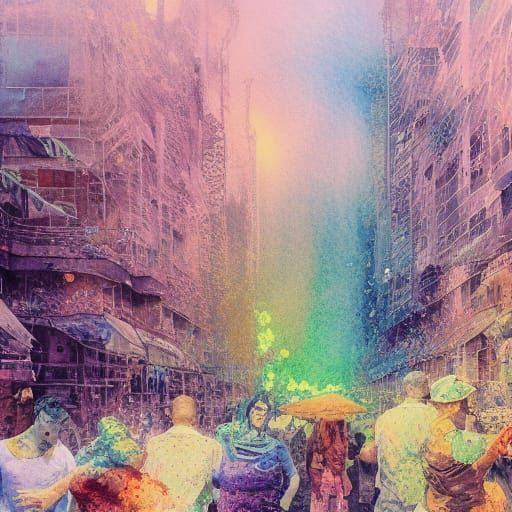 Retrofuturistic Surreal Portrait in Expressionist Style