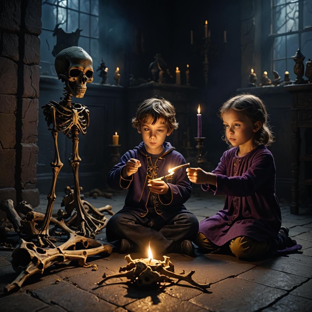 Dark Fantasy Scene: Shadowed Innocence