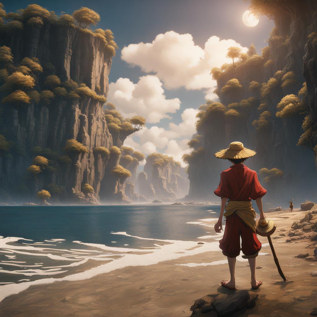 Detailed Matte Painting of Luffy in 8K
