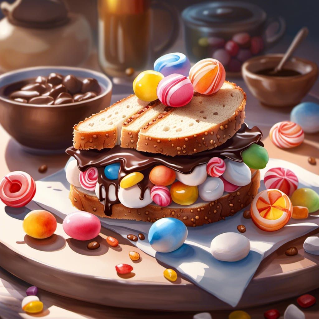 Candy Sandwich: Watercolor Painting Masterpiece