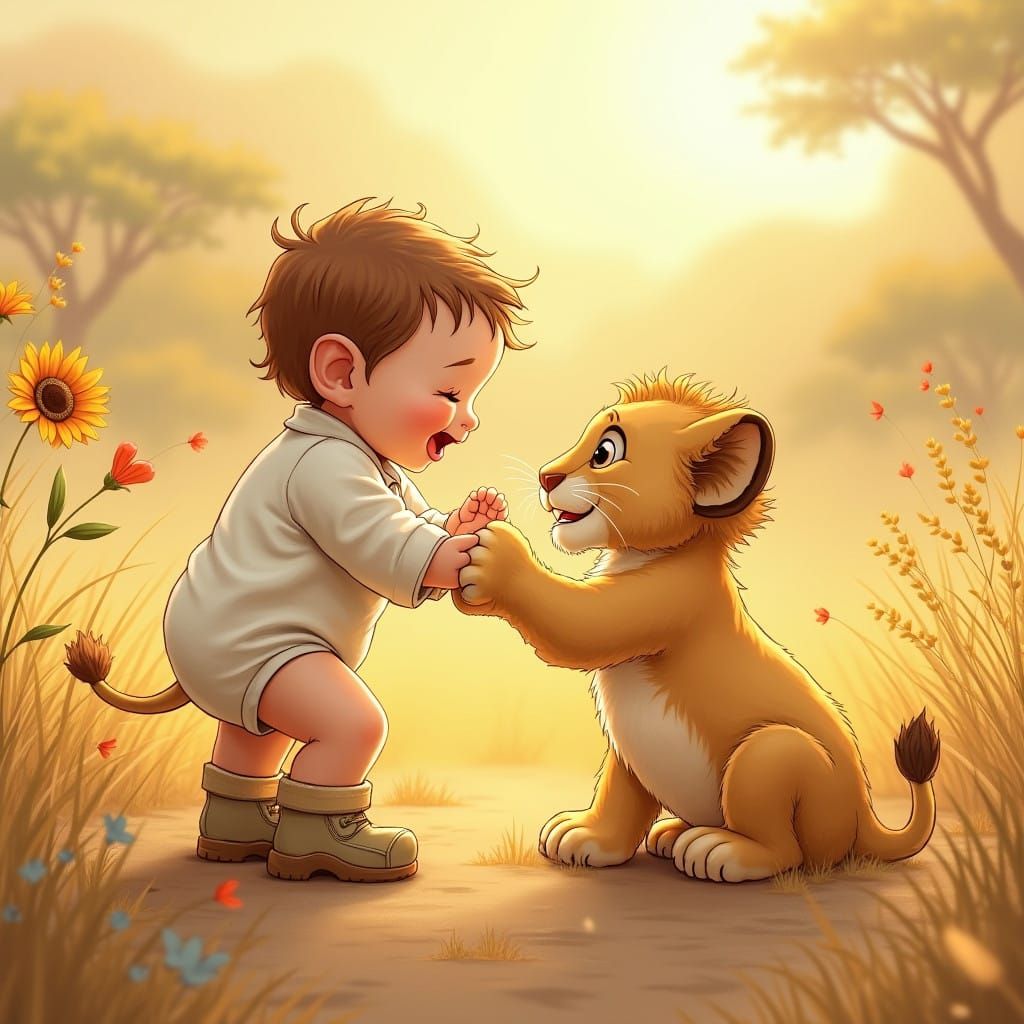 Joyful Savannah Playdate in Whimsical Style