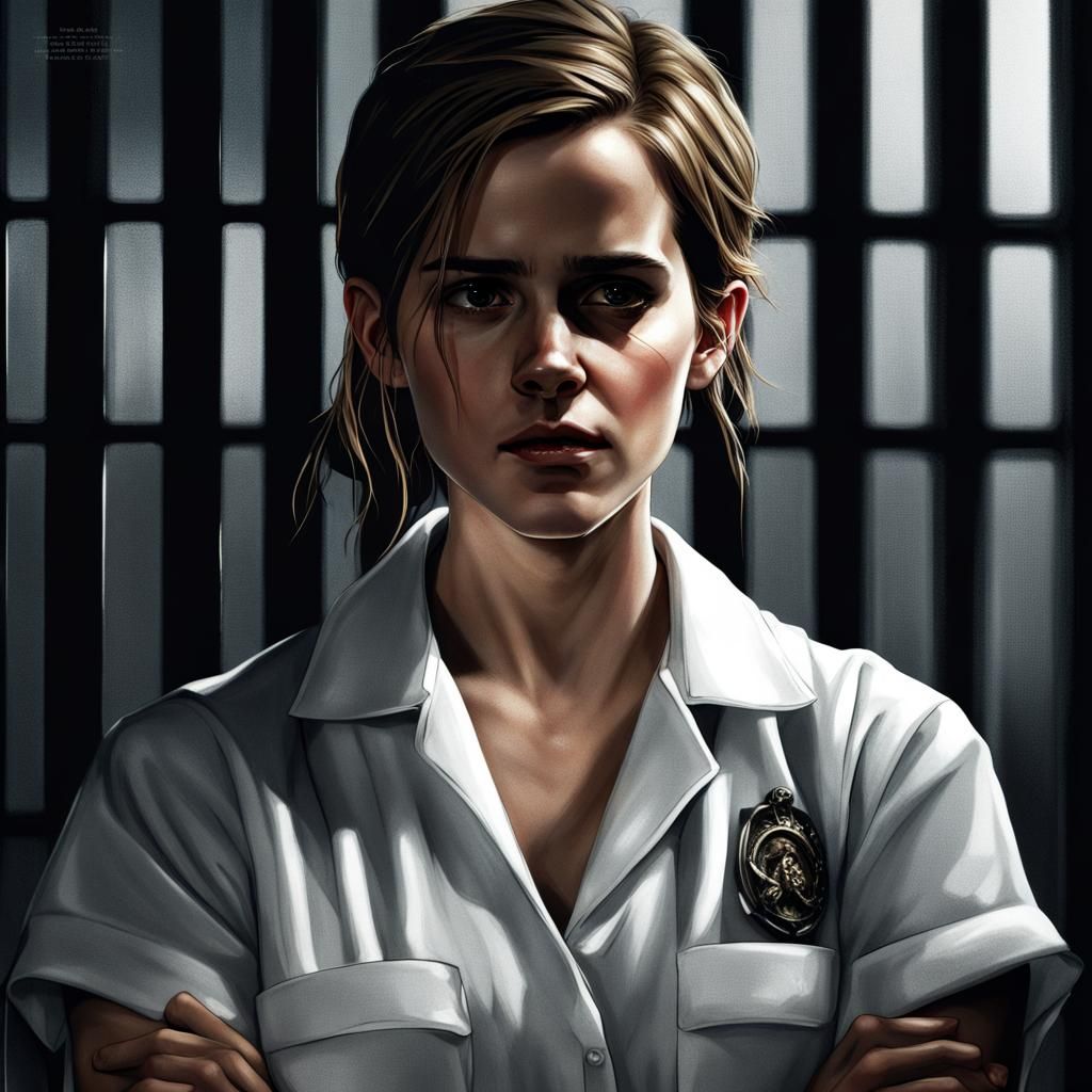 Emma Watson Hyperrealistic Prison Portrait