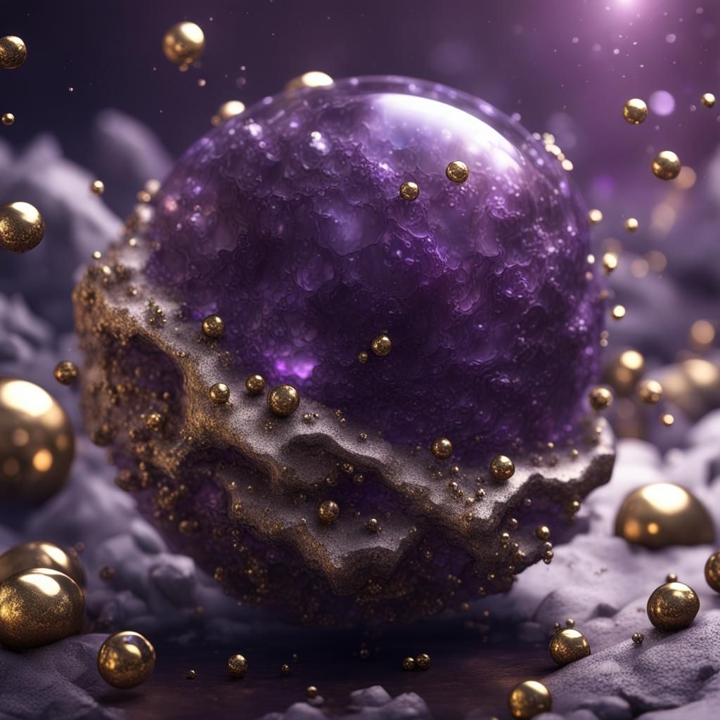 Fantastical Amethyst Stone with Silver and Gold