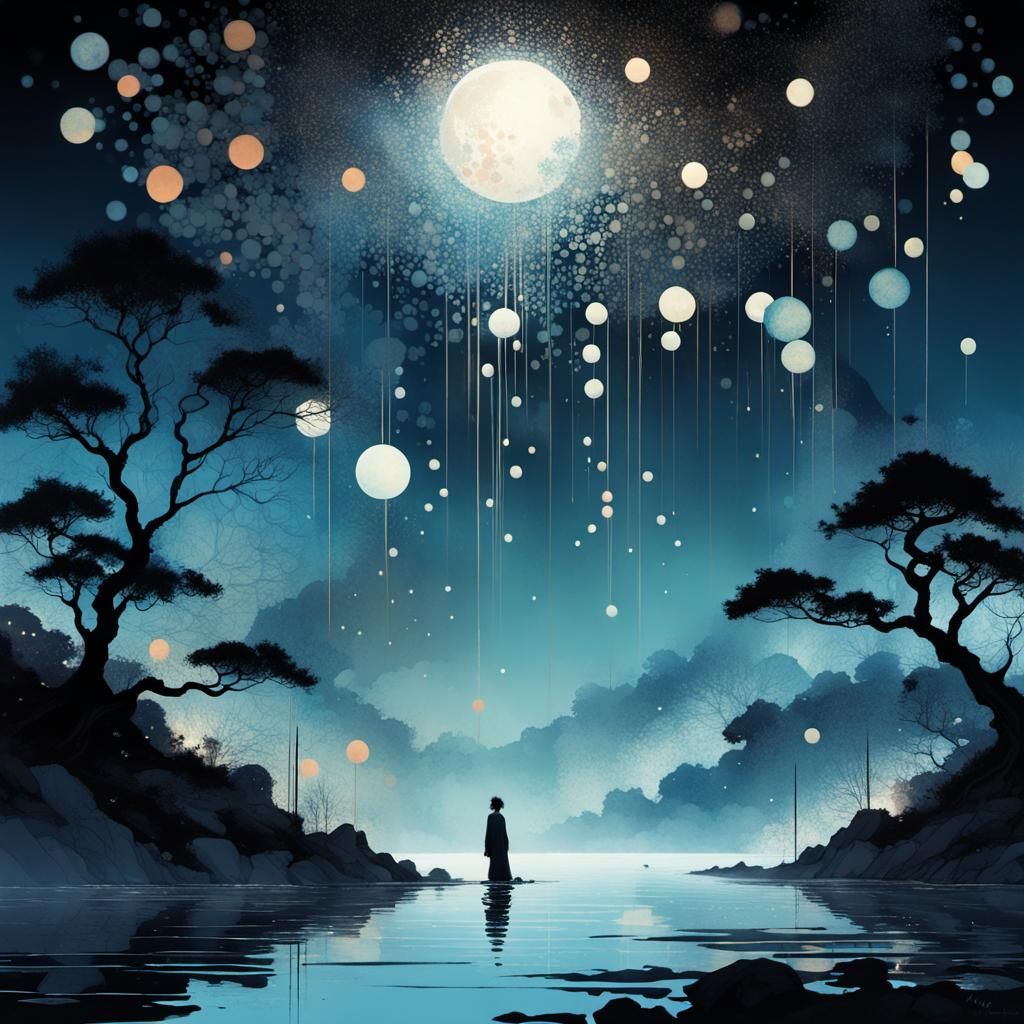 Abstract Galaxy in Liquid Moonlight Style