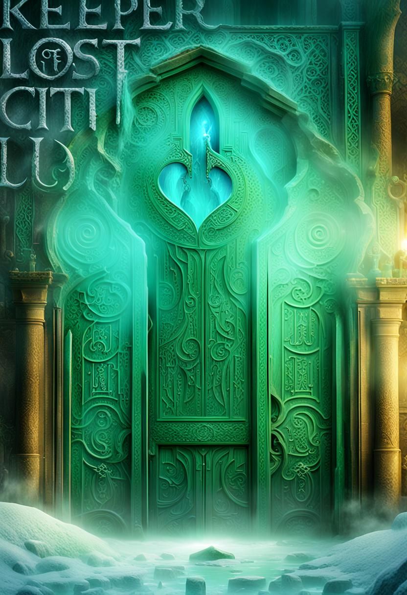 Emerald Letters on Ice Door: Fantasy Concept Art