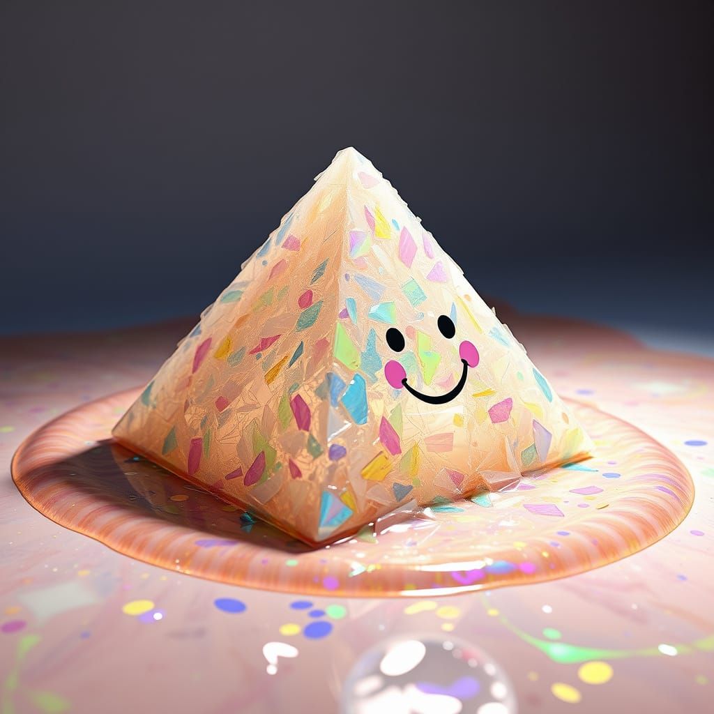 Melancholic Plastic Pyramid Dissolves into Goo