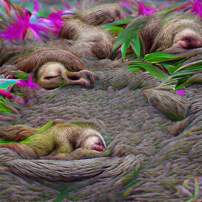 Sleeping Sloths in 8k Resolution
