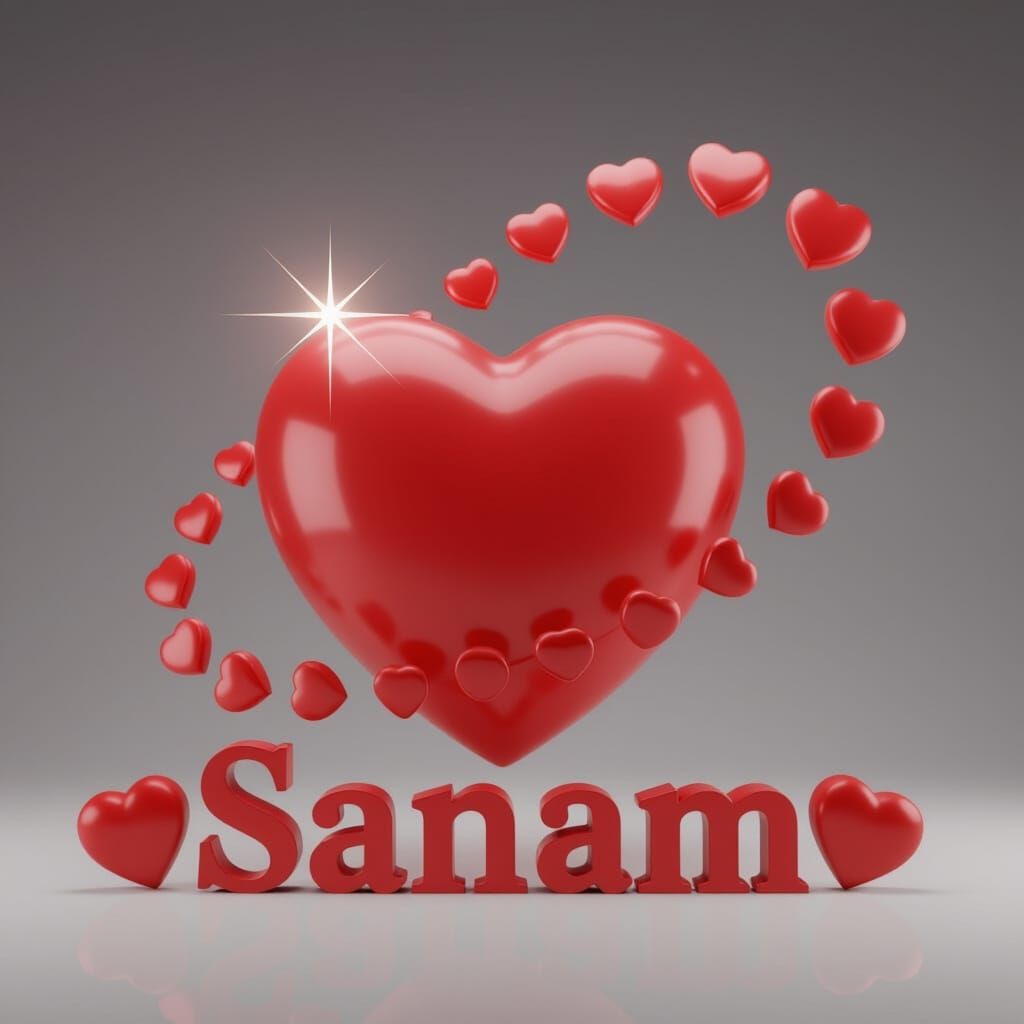 Valentine's Day 3D Render with Glossy Heart