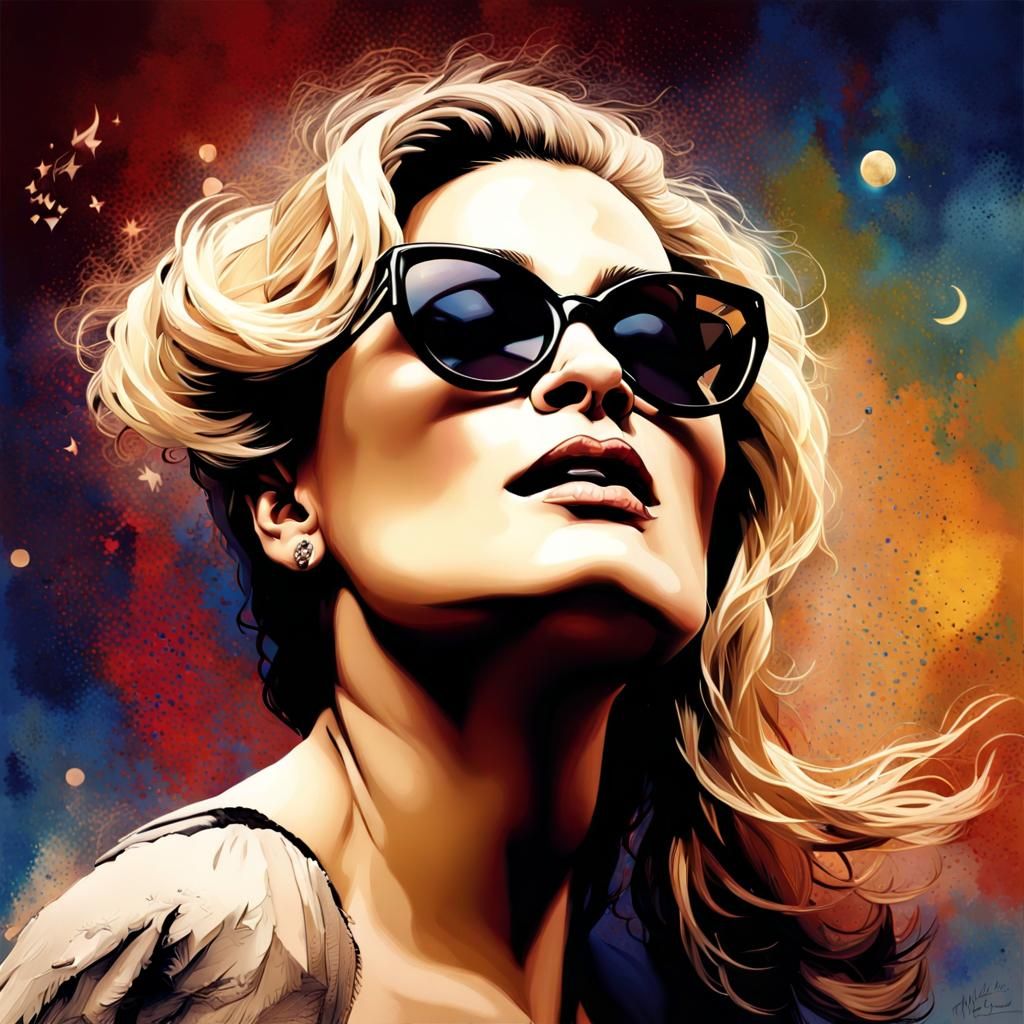 Singer in Splash Art Style Performing Live