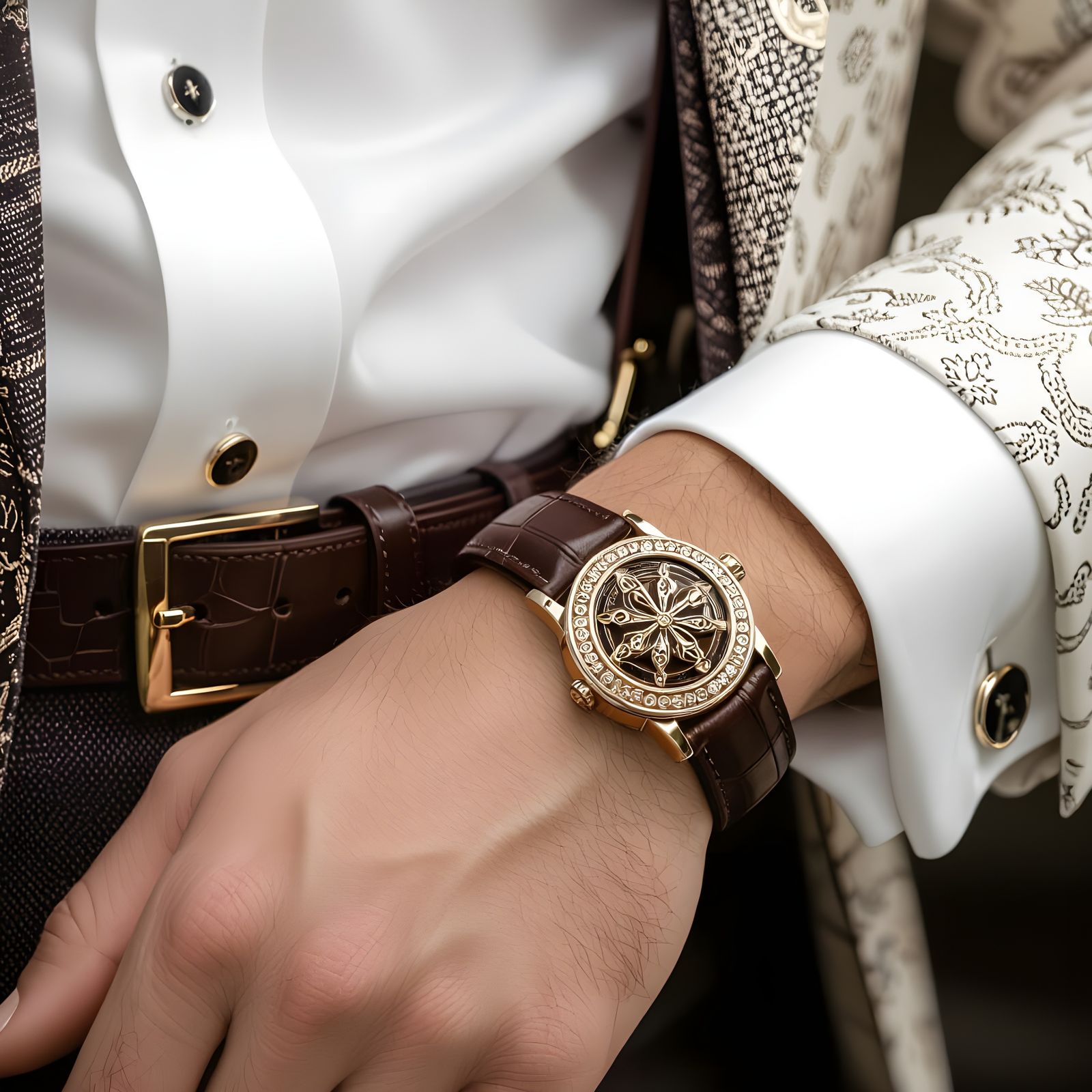 Elegant Men's Leather Bracelet: Luxury Jewelry