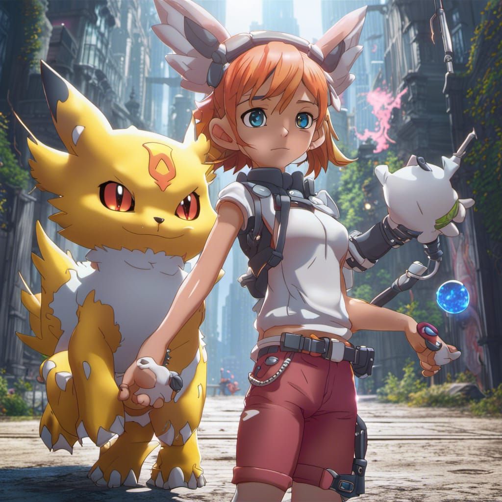Angela and Gatomon: Detailed Fantasy Concept Art