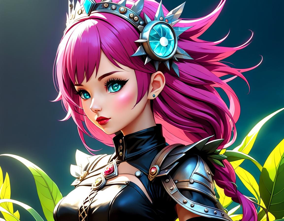 Aetherpunk Princess in Colorful Fantasy World