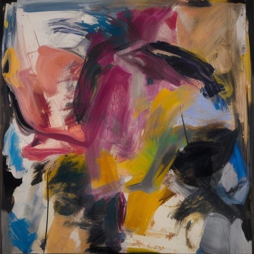 Abstract Painting in Willem de Kooning Style