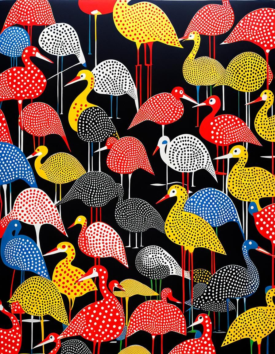 Polka Dot Crane Inspired by Yayoi Kusama