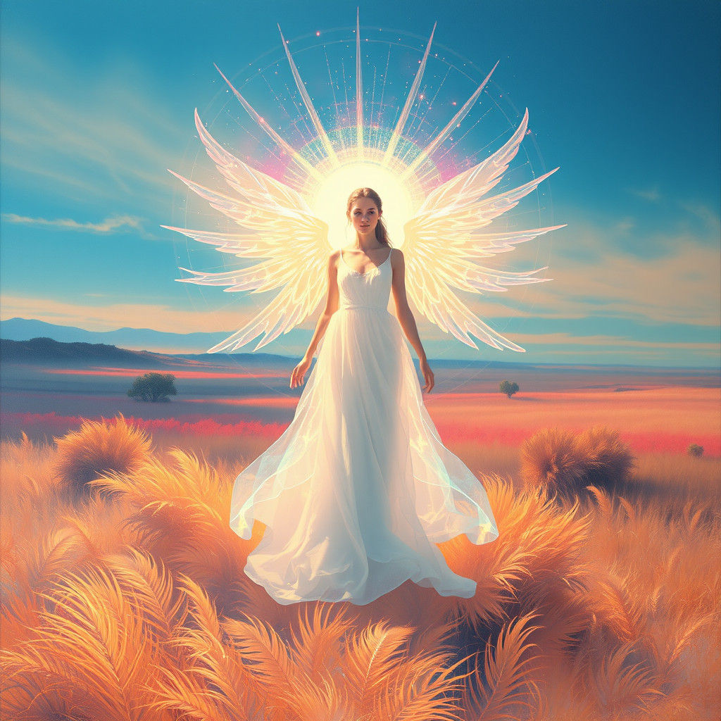 Radiant Being in Surreal Dreamscape, Rothko and Wyeth Inspir...