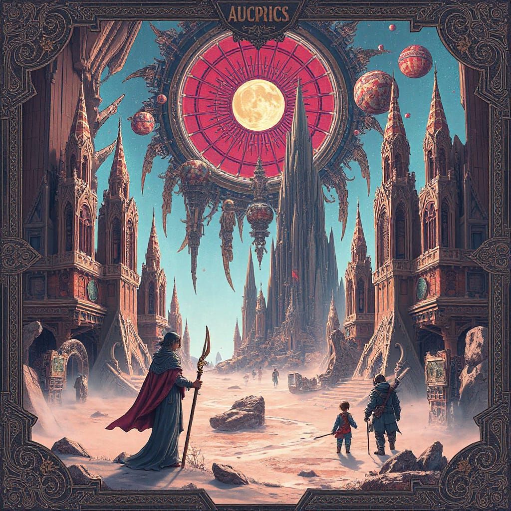 Ornate Auric Landscape with Intricate Futuristic Details