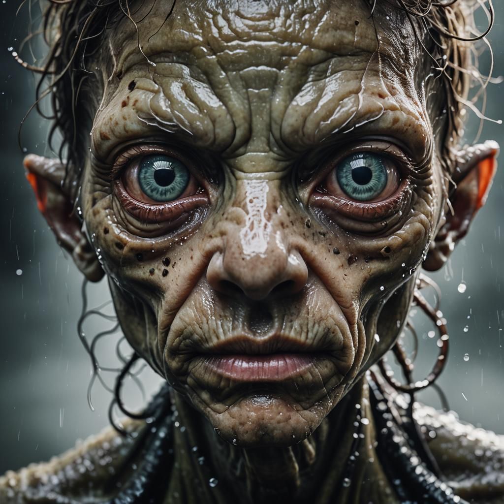 Aquatic Alien Portrait in Dramatic Style