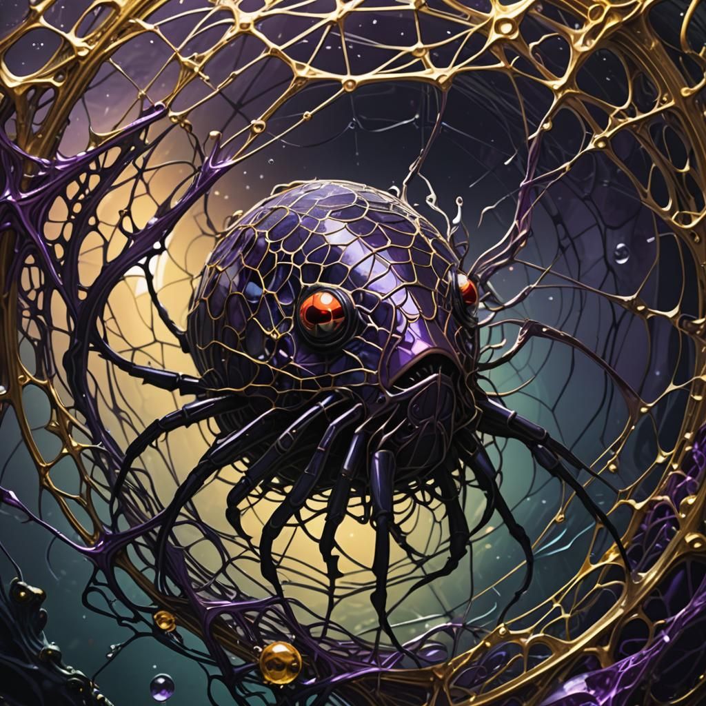 Underwater Spider Web: Dark Fantasy Concept Art