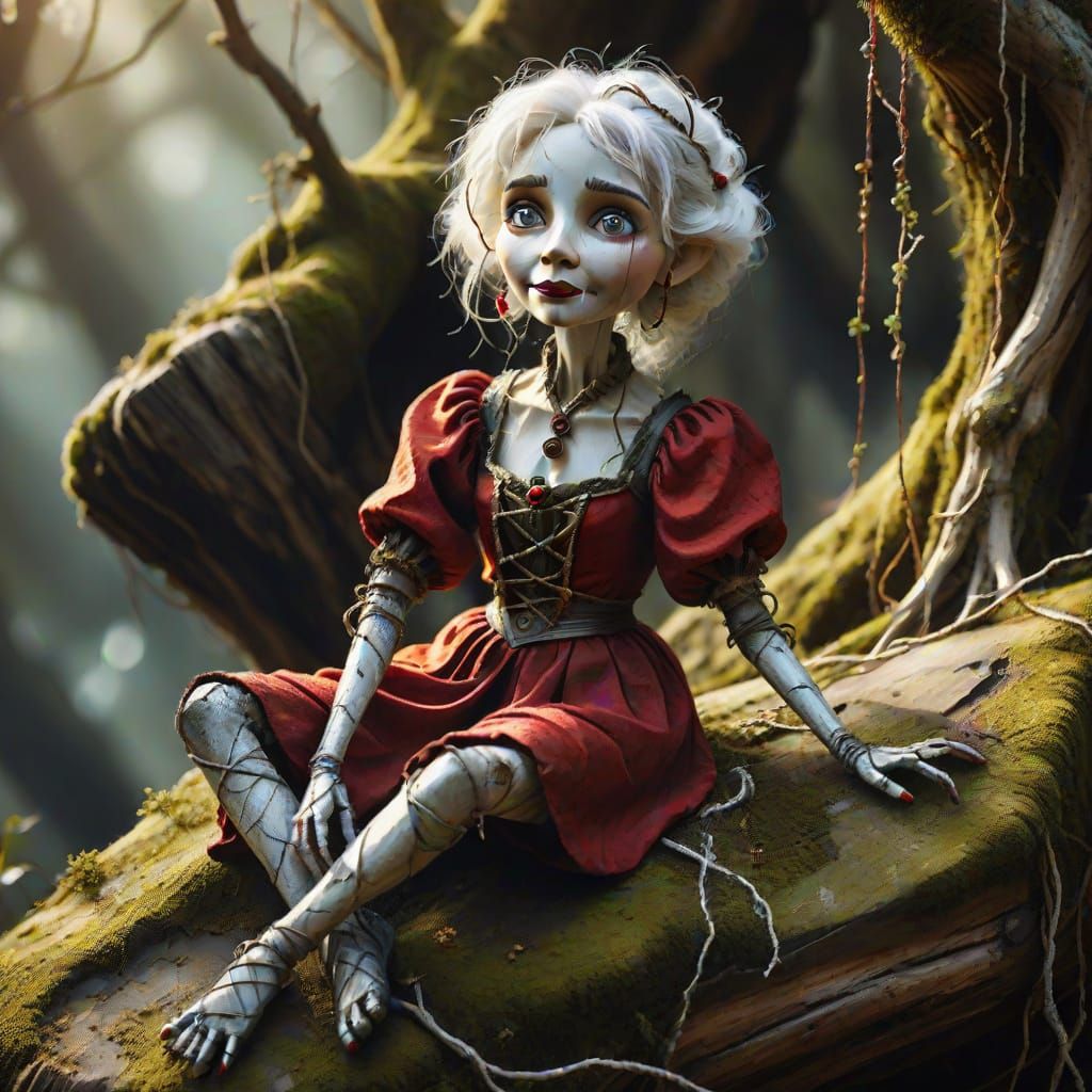 Tangled Puppet: A Digital Painting of Mysterious Whimsy
