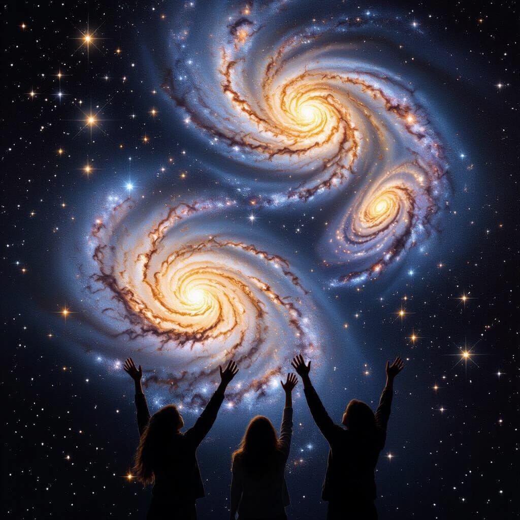 Cosmic Dance: Galaxies Reach Out to Earth