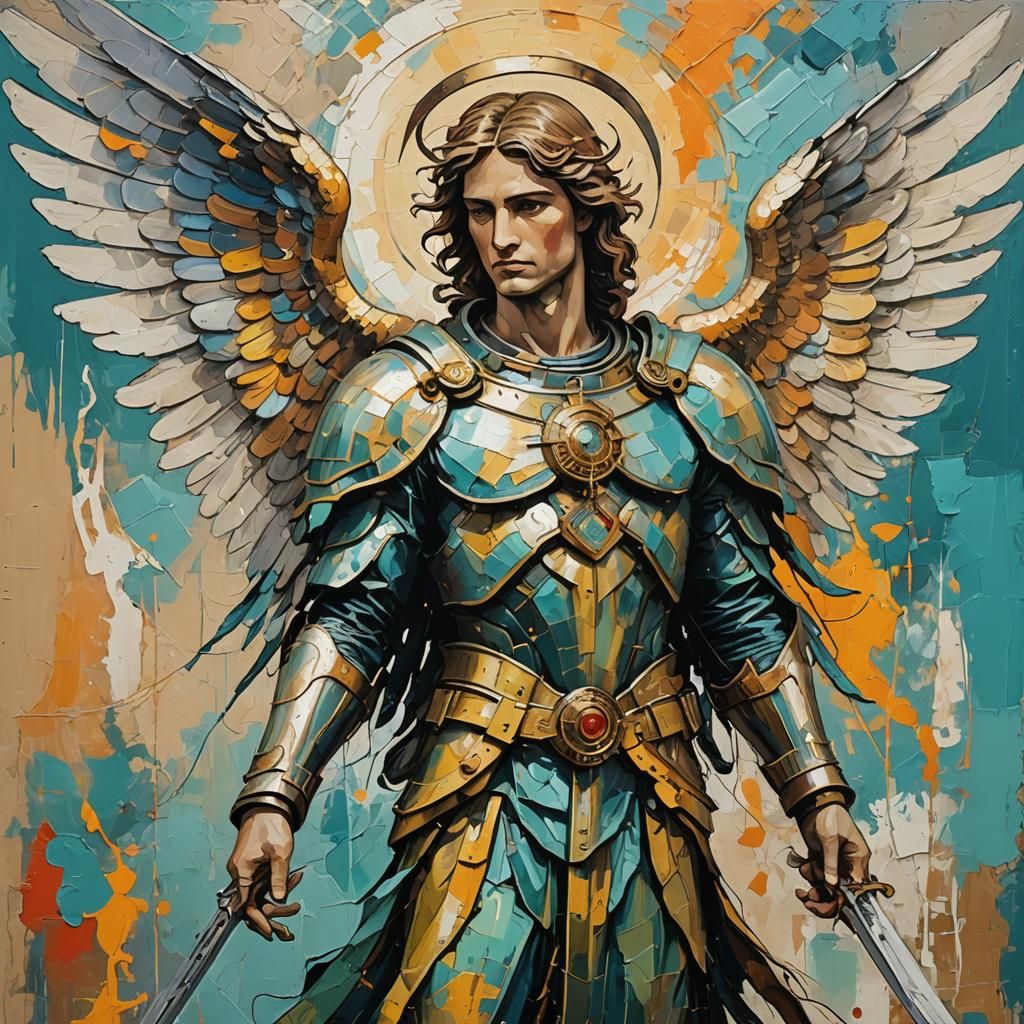Abstract Archangel with Complementary Colors