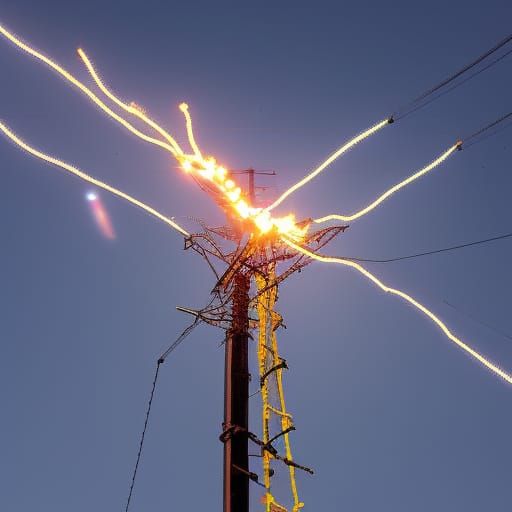 Dramatic Sparking Power Line Image