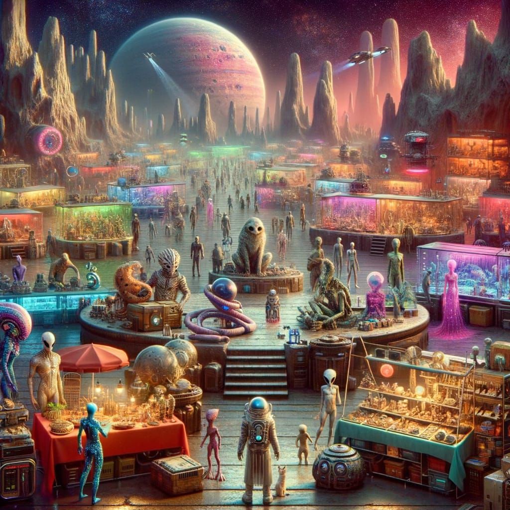 Cosmic Bazaar on a Distant Asteroid