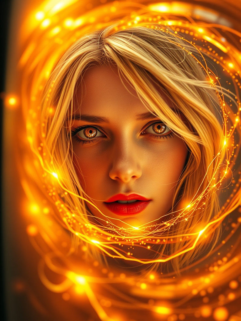 Woman Stares into Swirling Sci-Fi Time Vortex