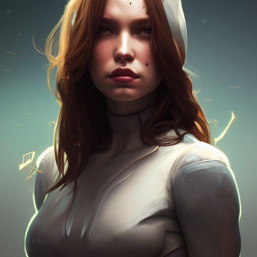 Detailed Portrait of a Maiden in Art Nouveau Style