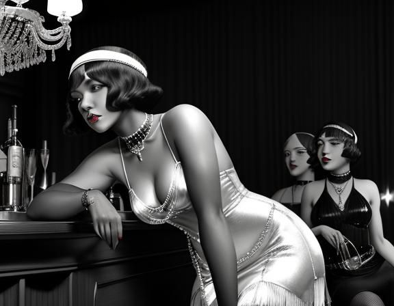 Harlem Renaissance: 1920s Jazz Bar in Charcoal