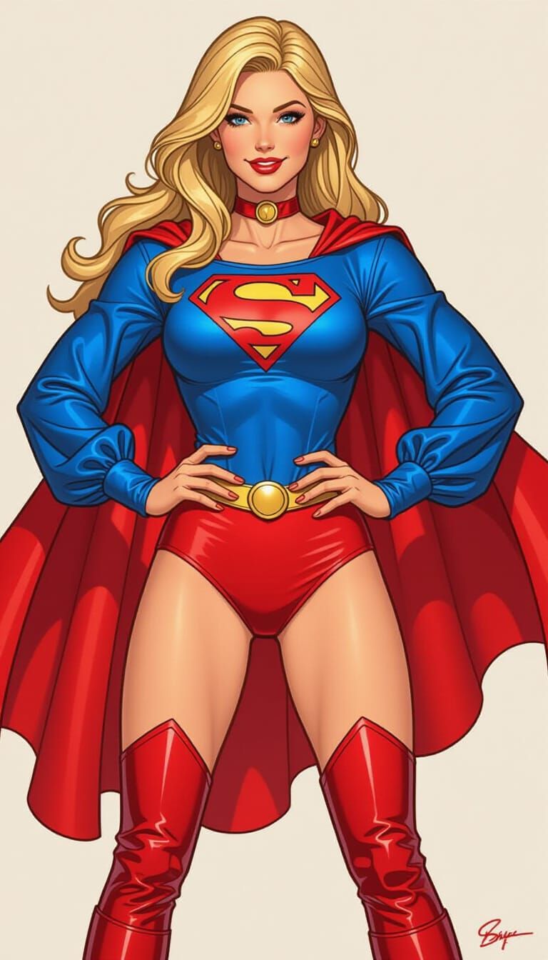 Supergirl in Bronze Age Comic Style