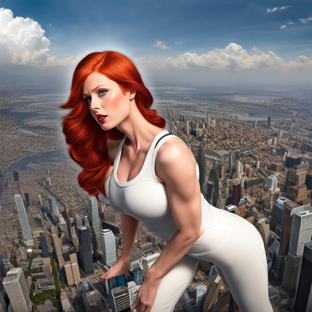 A 10,000 ft Red-Haired Giantess