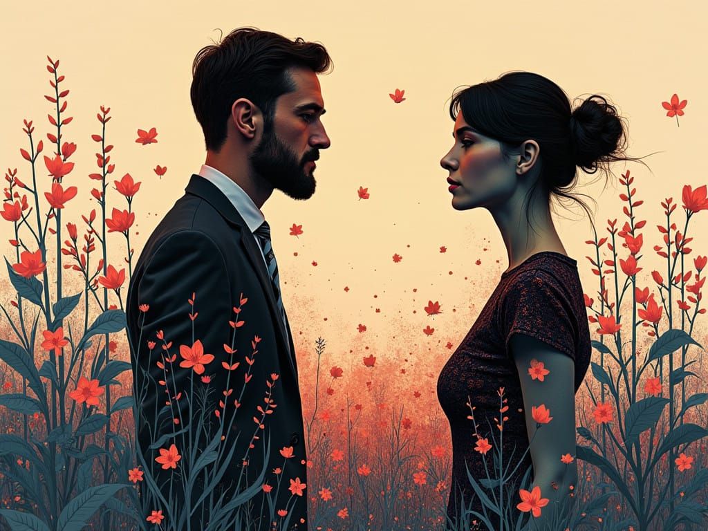 Lonely Duo in Risograph Aesthetic