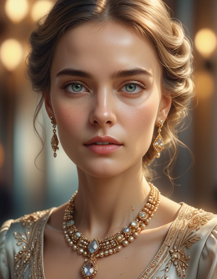 Photorealistic Portrait of Woman with Teasing Expression