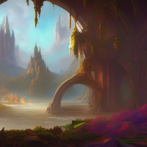 Fantastical Window Concept Art in Deep Color