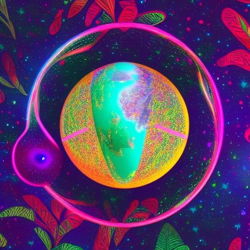 Holographic Cosmic Mini World by Pablo Amaringo