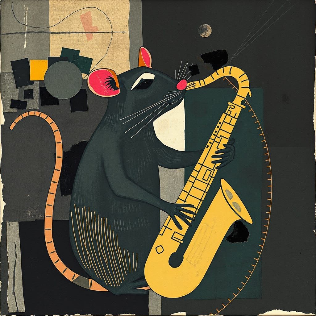 Saxophone Serenade in Moody Abstract Textures