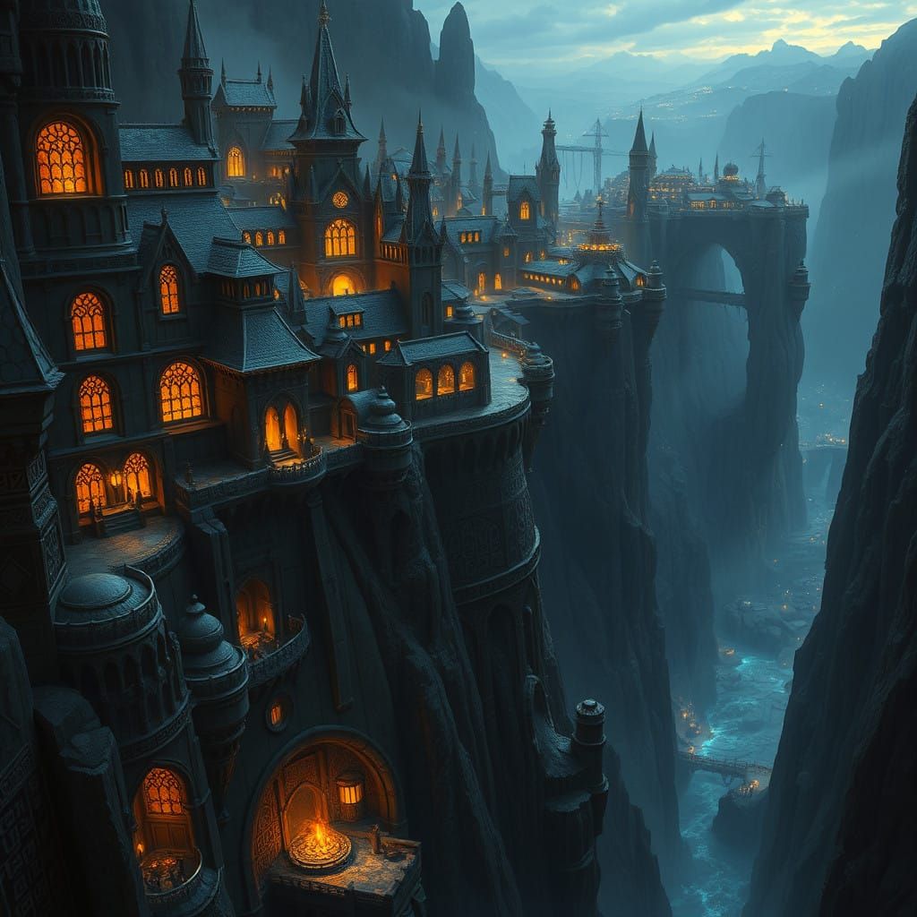 Majestic Dwarven Metropolis Amidst the Abyss of the Ancients