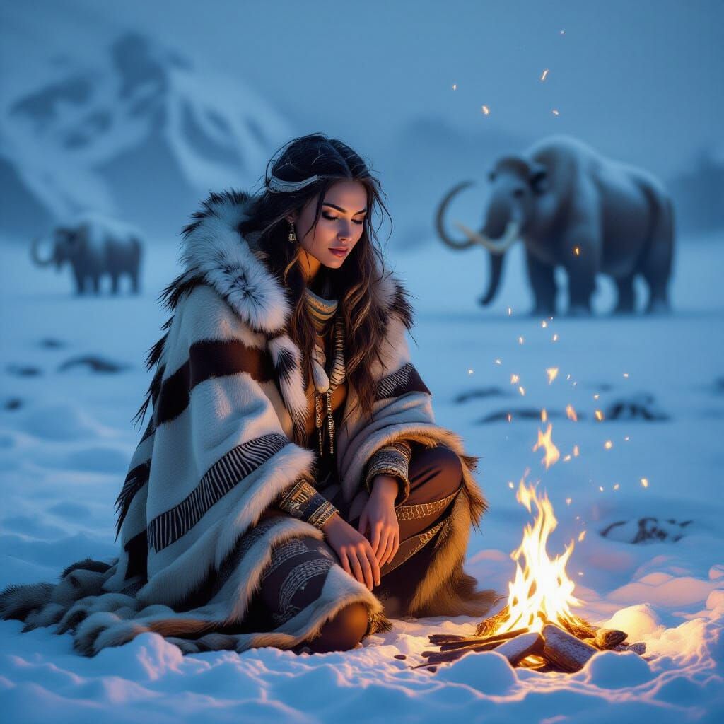 Prehistoric Woman Near Time Rift