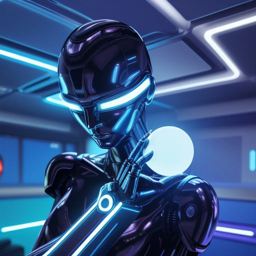 Glowing Crystal Orb in a Futuristic Robot's Hands